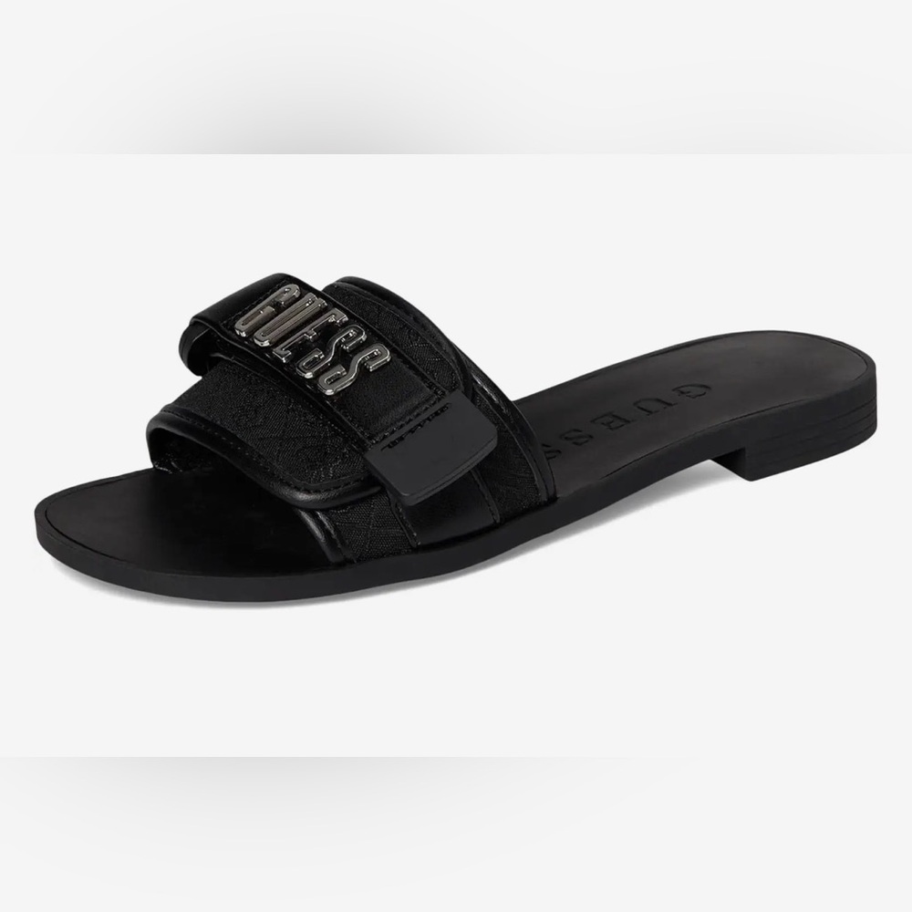 GUESS
Elyze Women's Slide Flat Black Sandals with Silver Logo
Size 7 - Picture 3 of 11
